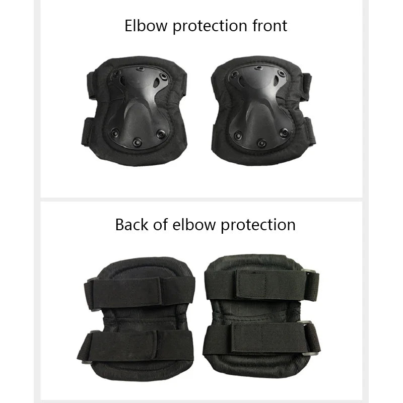 4-Piece Tactical Protective Gear Set - Knee & Elbow Pads for Outdoor Sports, Cycling, Mountaineering & Hiking