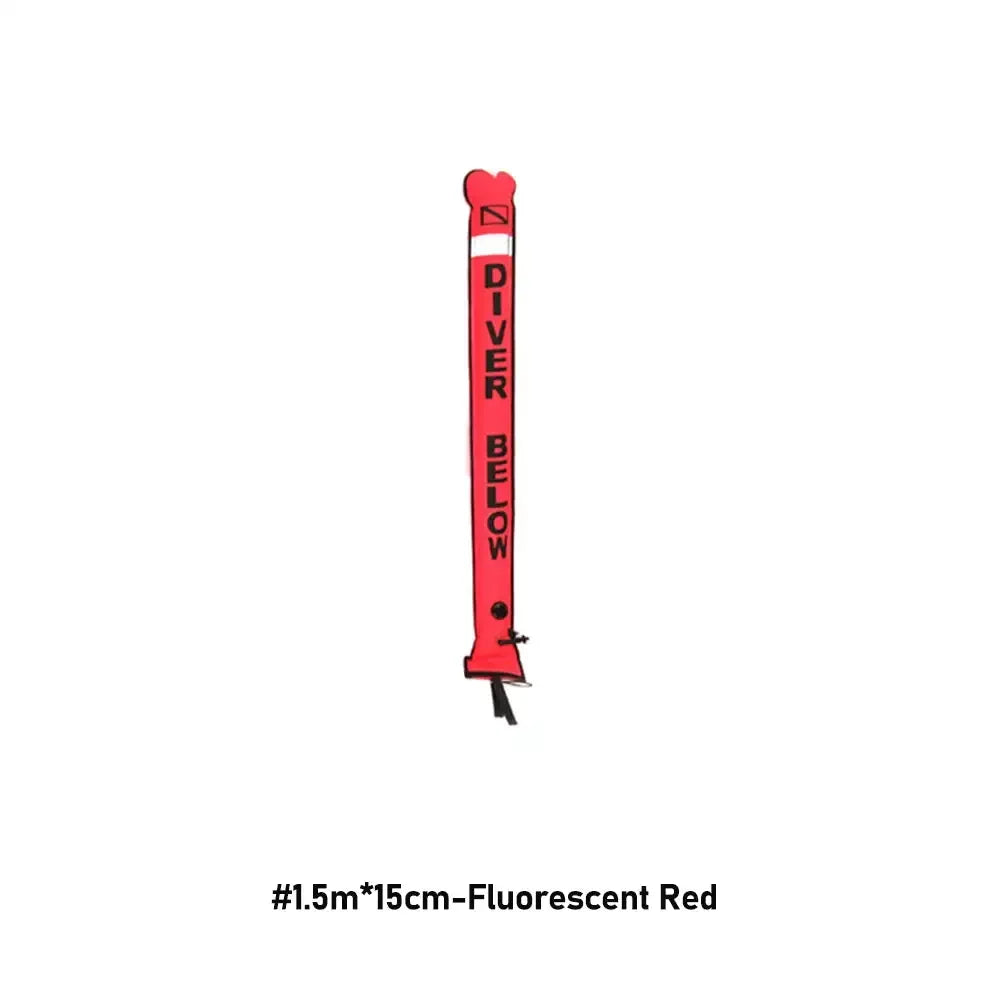 Professional Scuba Diving Safety Signal Tube - High Quality Inflatable Surface Marker Buoy (SMB) - 1.2M/1.5M/1.8M Diver Below Safety Sausage