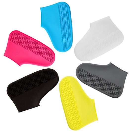 Waterproof Silicone Shoe Covers - 2 Pack Non-Slip High Elastic Wear-Resistant Unisex Rain Boot Covers for Outdoor Rainy Days Reusable
