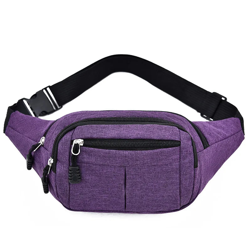 Men's Waterproof Canvas Crossbody Bag - Korean Style Outdoor Sports Waist Pack with Multiple Carry Options
