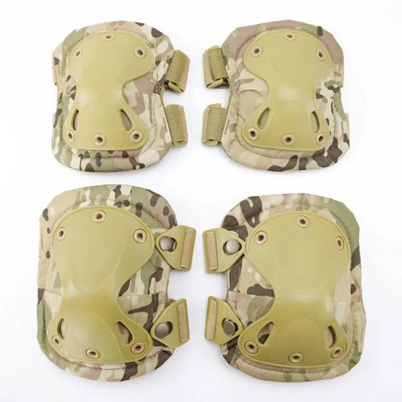 4-Piece Tactical Protective Gear Set - Knee & Elbow Pads for Outdoor Sports, Cycling, Mountaineering & Hiking
