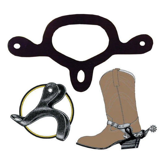 Western Equestrian Spur Straps - Thickened Rubber with Alloy Buckle (1 Pair)