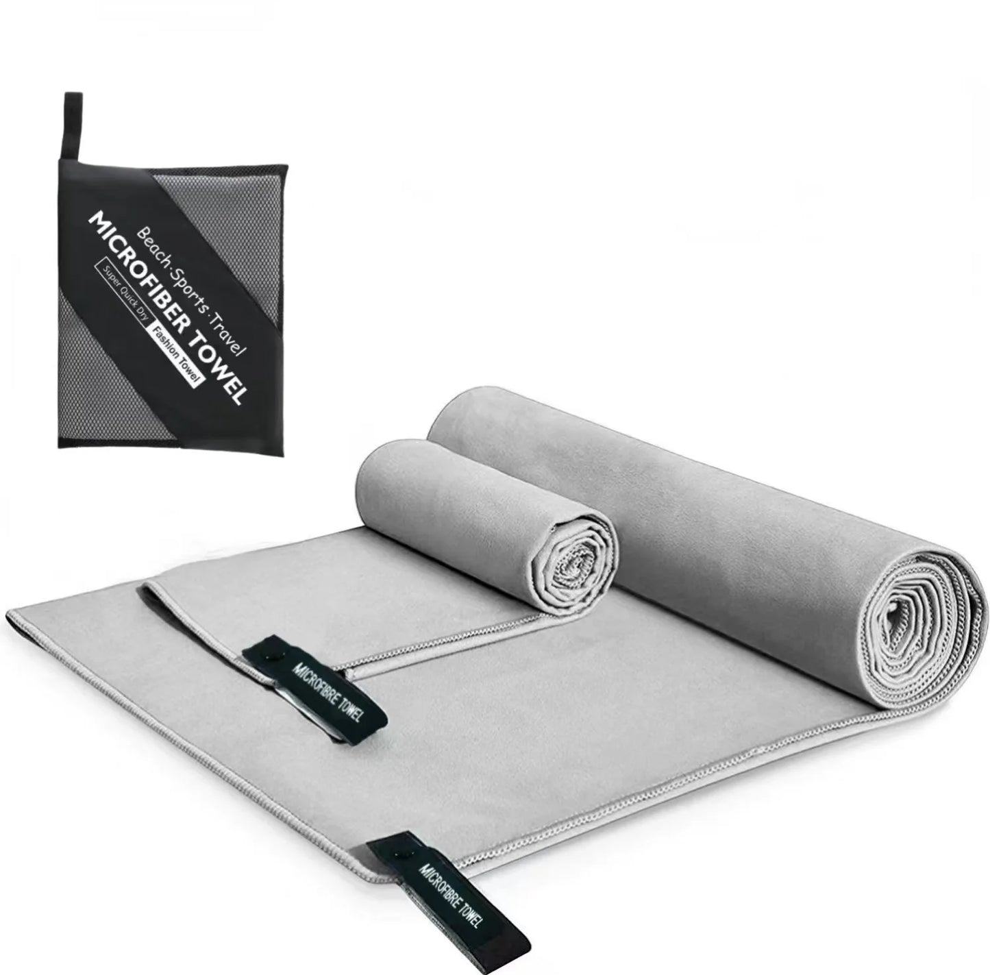 Ultralight Microfiber Sports Towel - Quick Dry Portable Beach Towel with Pocket for Swimming, Pool, Gym, Fitness & Yoga
