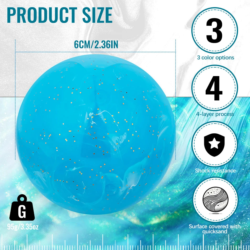 Caiton Premium Park Golf Ball – 60mm/2.36in, Fluid Art Design, Red, Blue, Green, 4-Layer Construction