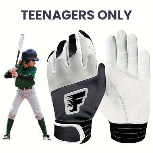 Pro Grip Kids Baseball Softball Batting Gloves - Cabretta PU Leather Pair