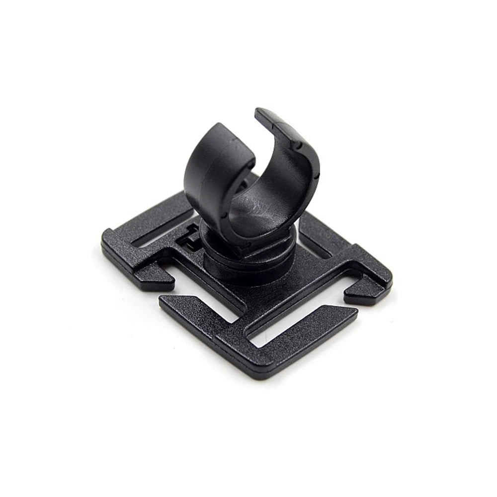 Swivel U-Ring Flashlight Holder - Multi-Purpose Backpack Light Clamp for Outdoor Hiking, Climbing & Work - Water Pipe, Pole & Shoulder Strap Compatible