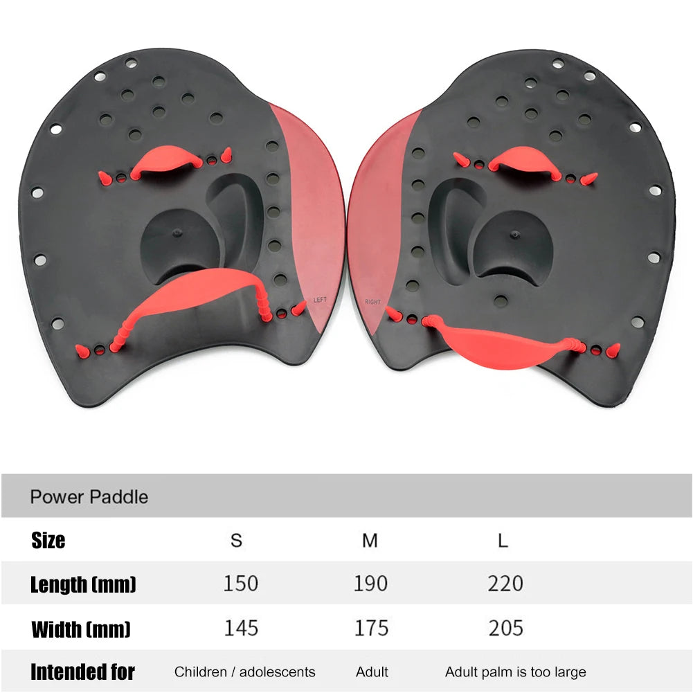 Swimming Training Hand Paddles & Webbed Gloves - Water Sport Fins Flippers for Adults & Children