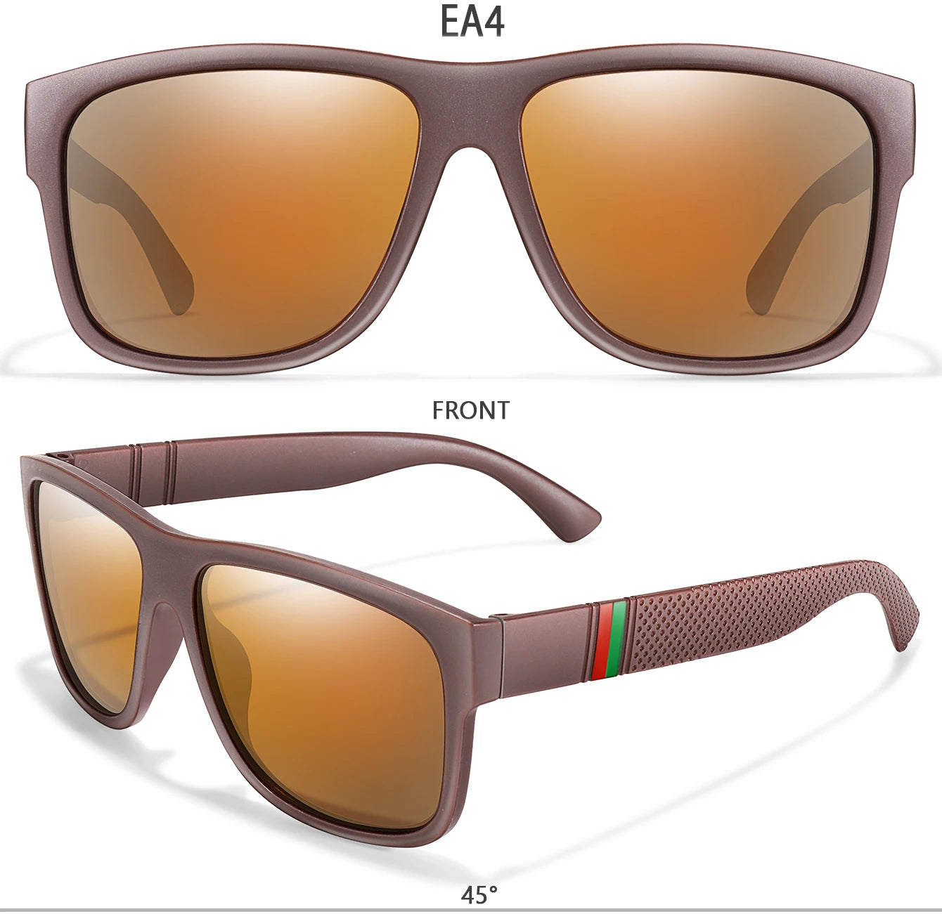 Men's Vintage Large Frame Square Polarized Sunglasses - UV400 Protection for Fishing, Driving, Cycling & Running