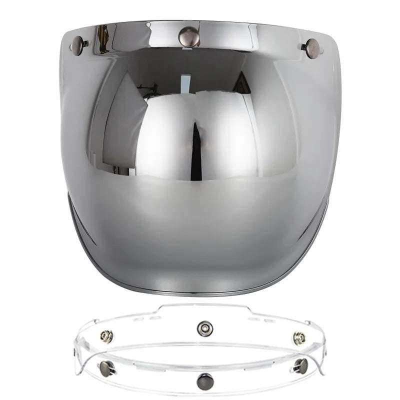 Retro Motorcycle Helmet Bubble Visor - Anti-Fog UV Protection HD Lens for Open Face Half Helmets