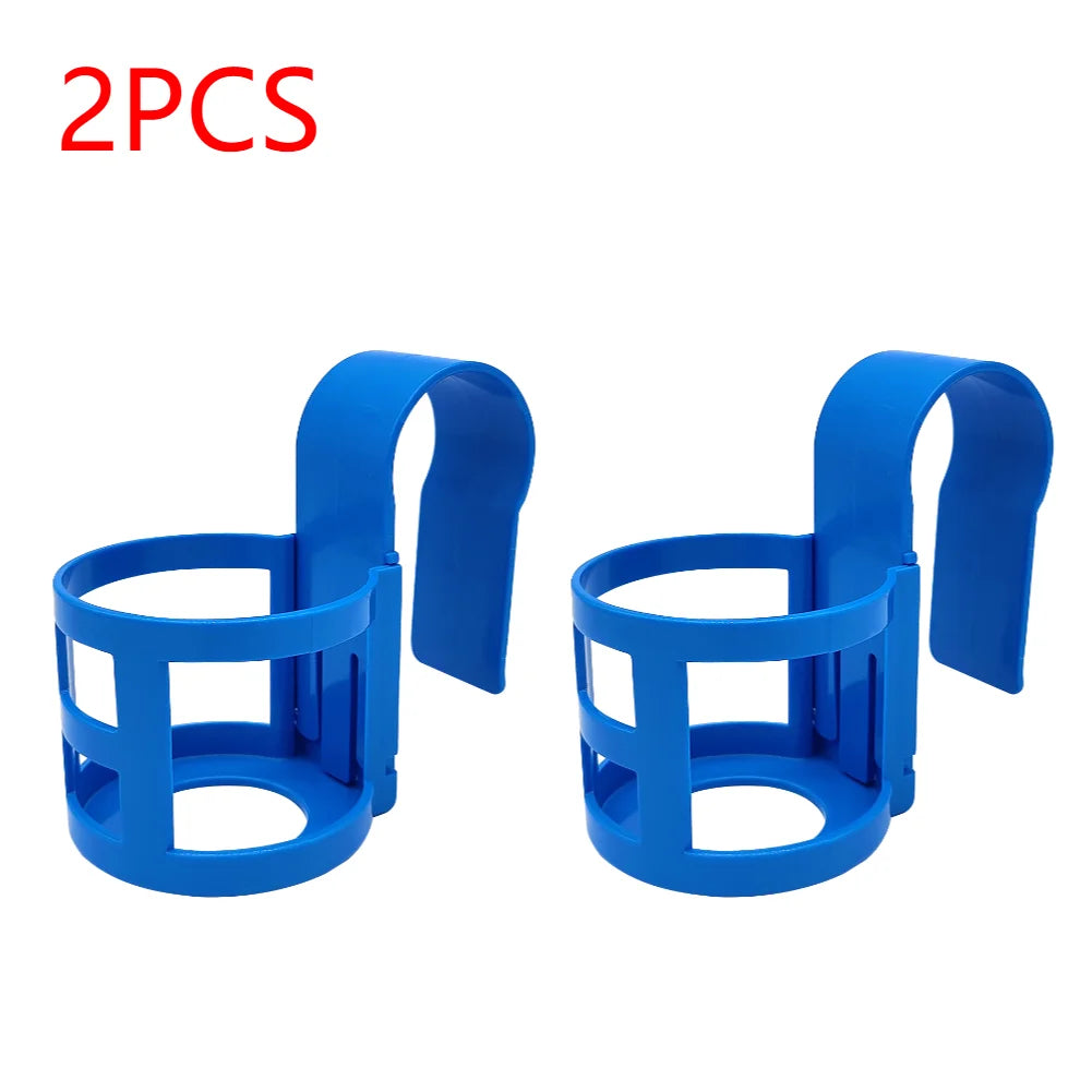 Pool Cup Holder Set - 1/2 Piece Multifunctional Drink Hanger & Storage Shelf for Swimming Pool Side Accessories