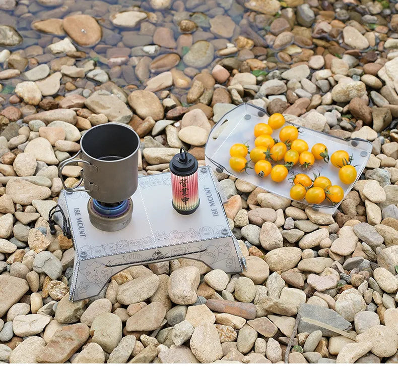 Ultralight Folding Mini Camp Table - 97g Portable PP Camping & Hiking Tray