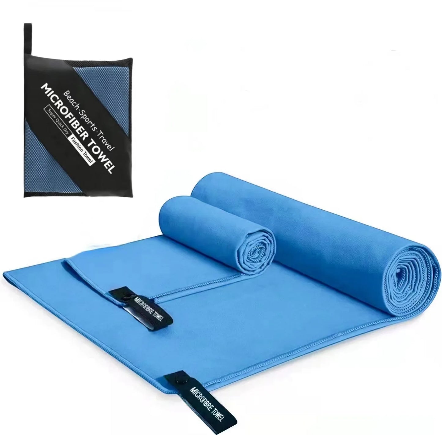 Ultralight Microfiber Sports Towel - Quick Dry Portable Beach Towel with Pocket for Swimming, Pool, Gym, Fitness & Yoga