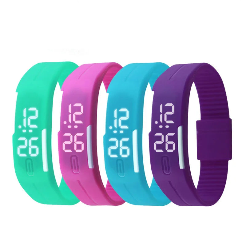 Digital LED Sports Watch - Silicone Strap Wristwatch for Kids, Boys, Girls, Men & Women