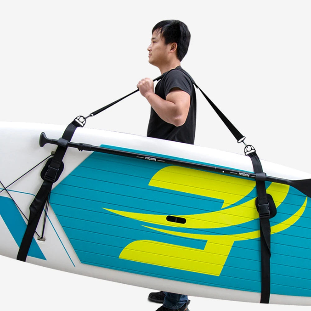 Adjustable Surfboard Shoulder Carry Strap - Stand Up Paddle Board Carrier Sling with Deck Bag