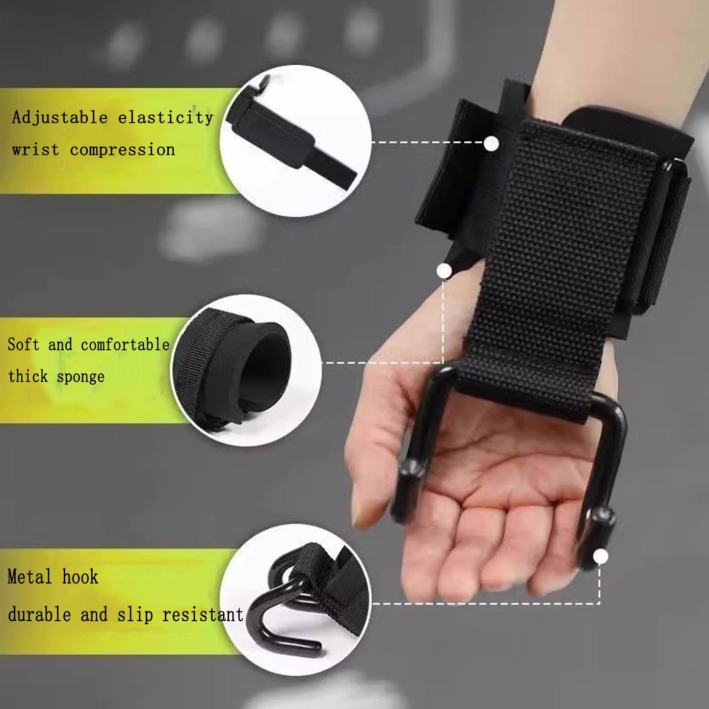 2-Pack Stainless Steel Heavy-Duty Wrist Hooks