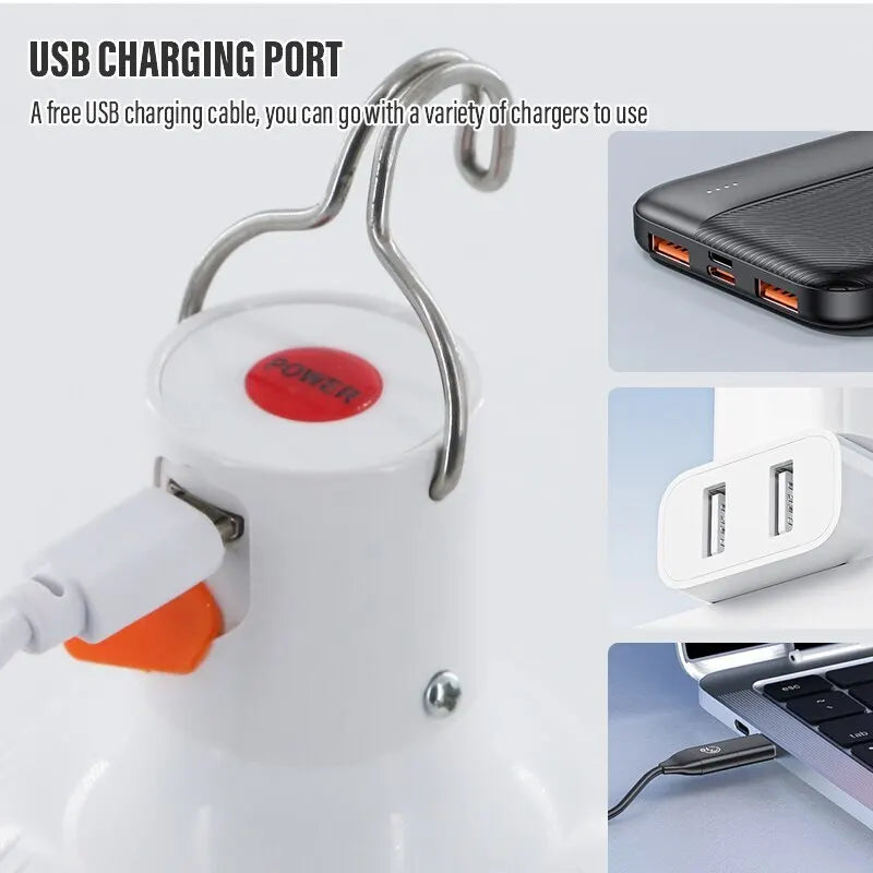 Outdoor USB Rechargeable LED Lamp Bulbs - High Brightness - Emergency Light - Portable Lantern - Night Lights