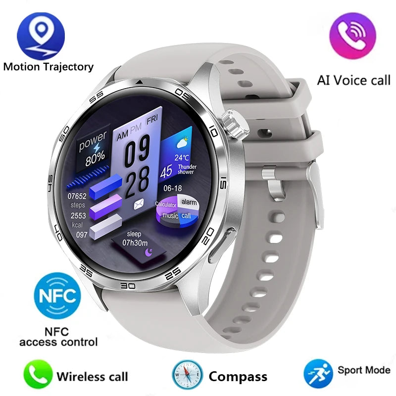 GT5 Pro Smart Watch - Men's 2024 AMOLED HD Smartwatch with Bluetooth Calling, GPS, NFC, Heart Rate Monitor & Compass