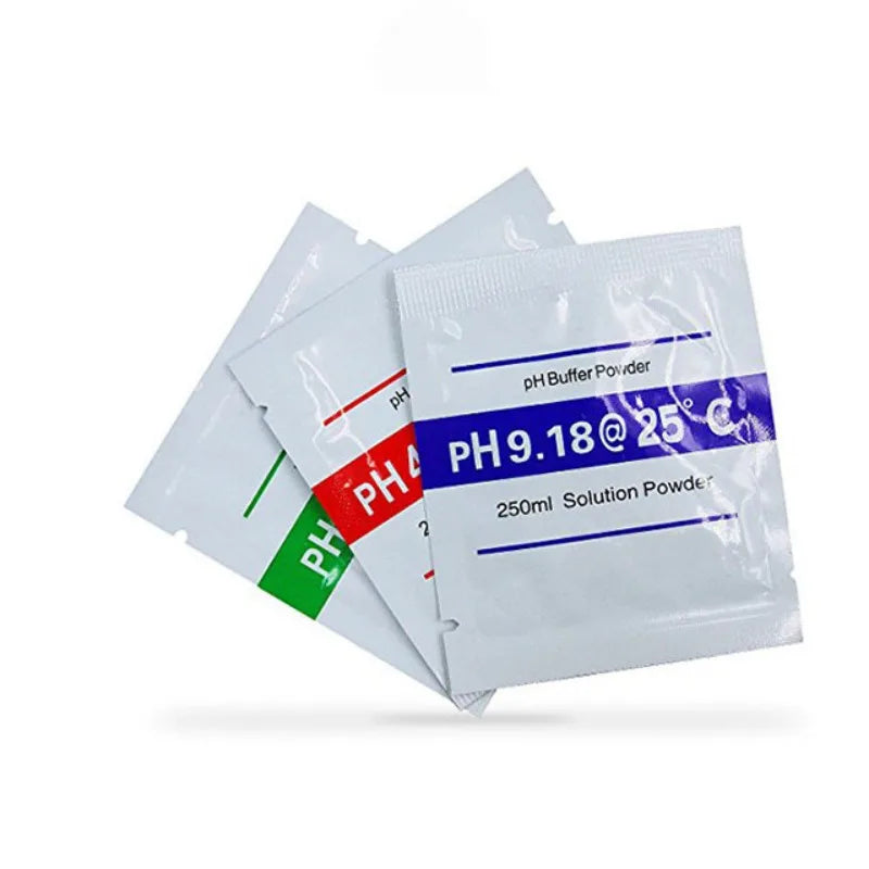 pH Meter Calibration Buffer Powder Set - 3/15 Pieces - 4.01, 6.86, 9.18 pH Calibration Points - Measurement Solution for pH Test Meters
