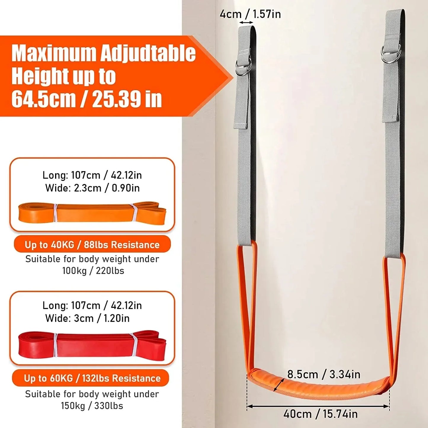 Pull-up Assistance Bands Set - Resistance Strap for Pull-ups Assist for Men & Women - Hanging Training Chin-up Workout Body Stretching