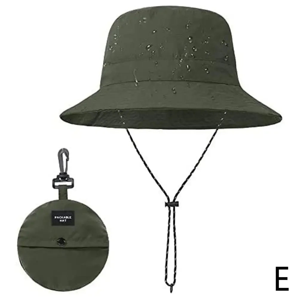 Unisex Waterproof Panama Bucket Hat - Anti-UV Sun Protection for Outdoor Camping, Hiking & Mountaineering