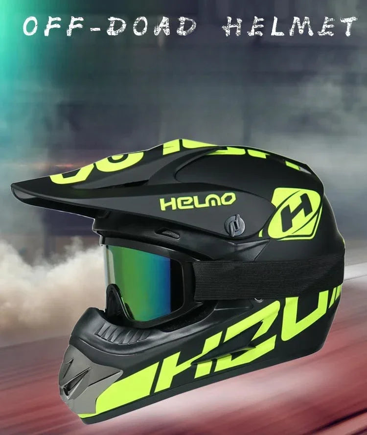 Youth Motocross Full Face Helmet - Kids Off-Road Safety Helmet with DOT Protection