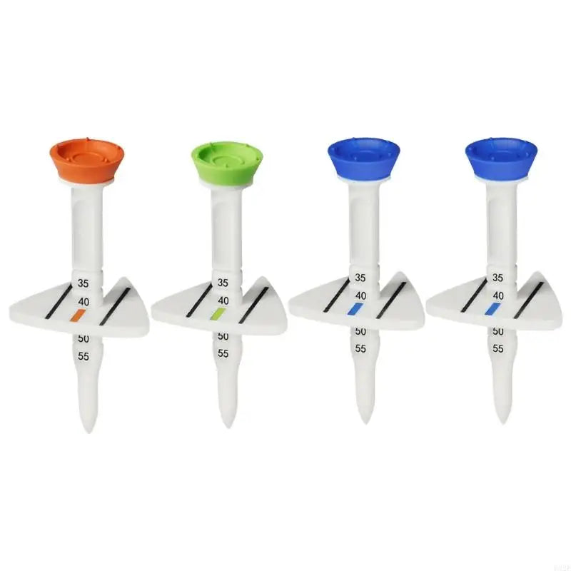 F92E Adjustable Golf Tees - 4-Piece Set of Plastic Training Tees for Enhanced Distance and Consistent Height