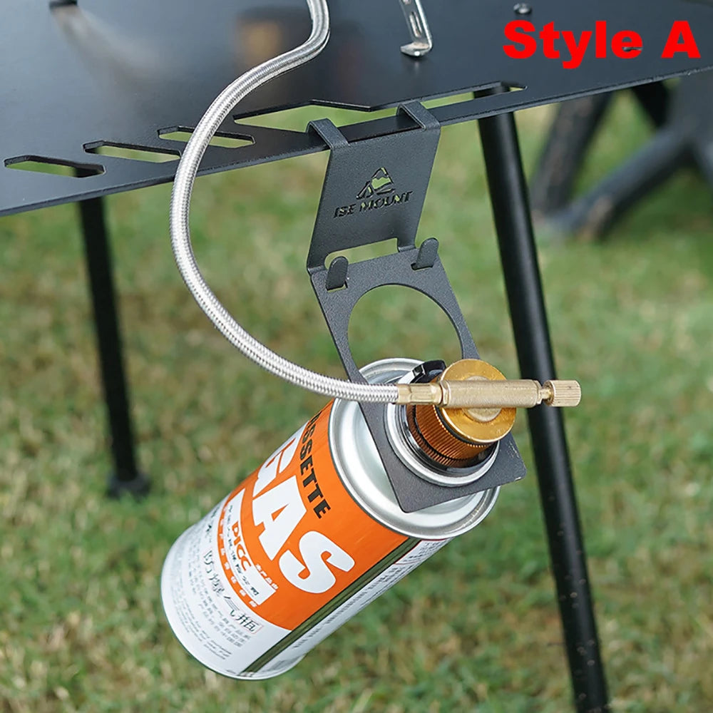 Stainless Steel Gas Canister Hook - Camping Table Stove Tank Hanger Organizer for Outdoor Cooking