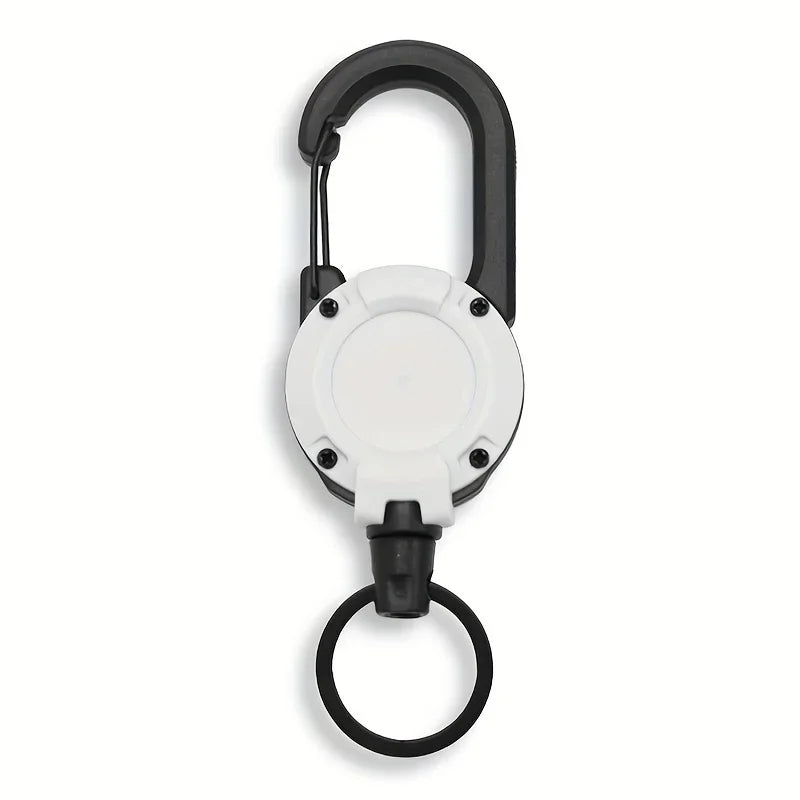 Heavy Duty Retractable Badge Reel Keychain with Carabiner Clip - Extendable Key Chain Holder for Men's Outdoor Bags (1/2/4 Pack Options)