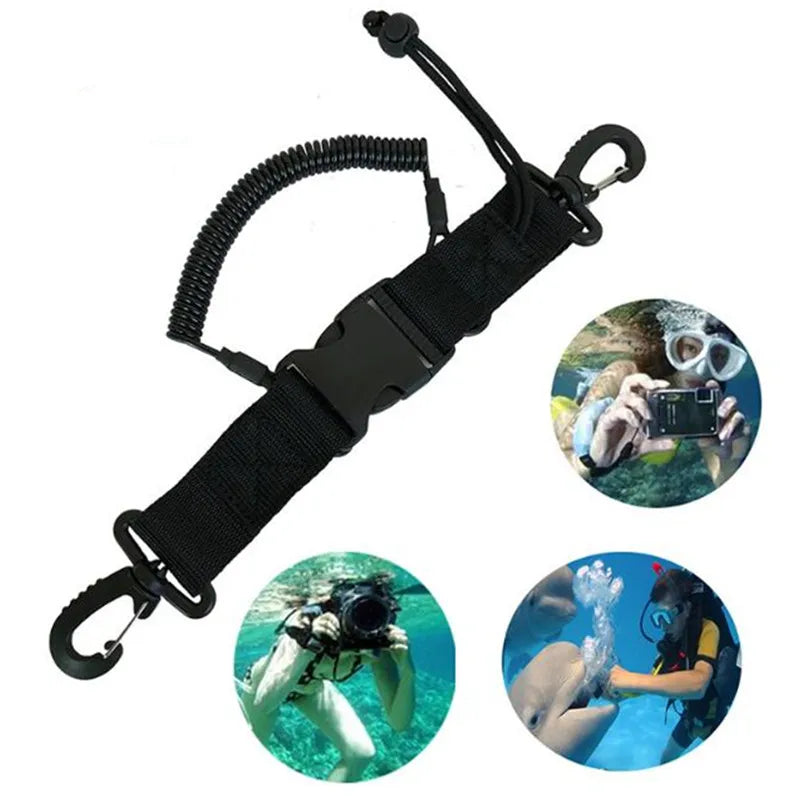 Underwater Sports Camera Lanyard - Quick Release Buckle with Secure Clips for Scuba Diving, Kayaking, Swimming & Water Sports Accessories