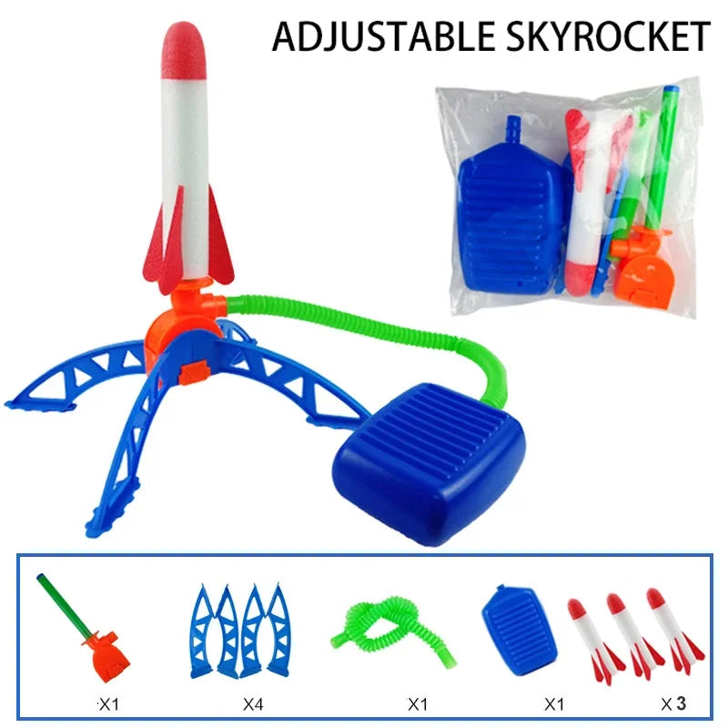 Kids' Outdoor Rocket Foot Pump | Air Pressing Soaring Rocket | Suit Jumps | Air Powered Rocket Launcher Game | Children's Toy | Gifts
