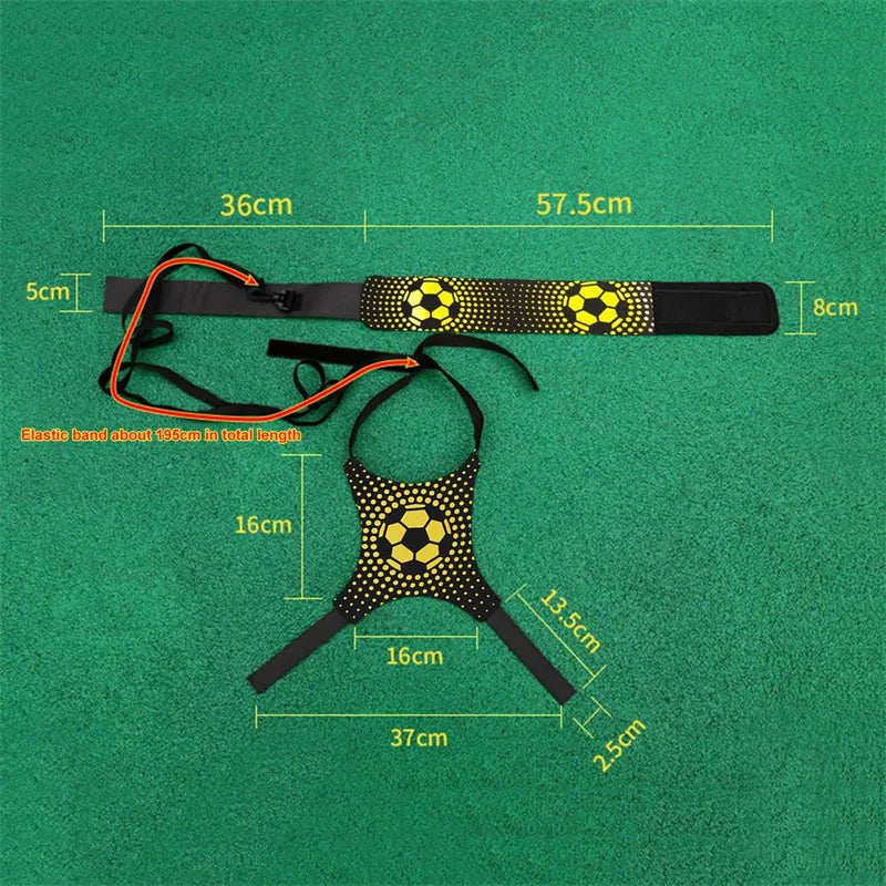 Football Training Ball with Elastic Straps - Outdoor Sports Exercise Equipment for Personal Skills Practice and Physical Training