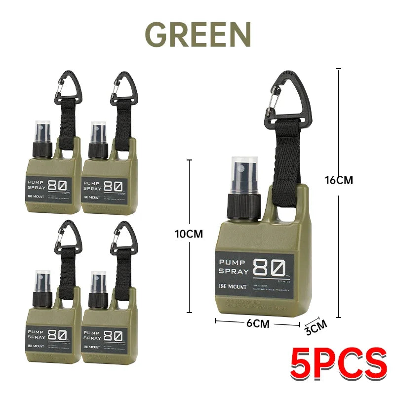 Portable 80ml Spray Bottle - Outdoor Cosmetic Container for Alcohol & Perfume with Backpack Hook - Camping Hiking Gadget