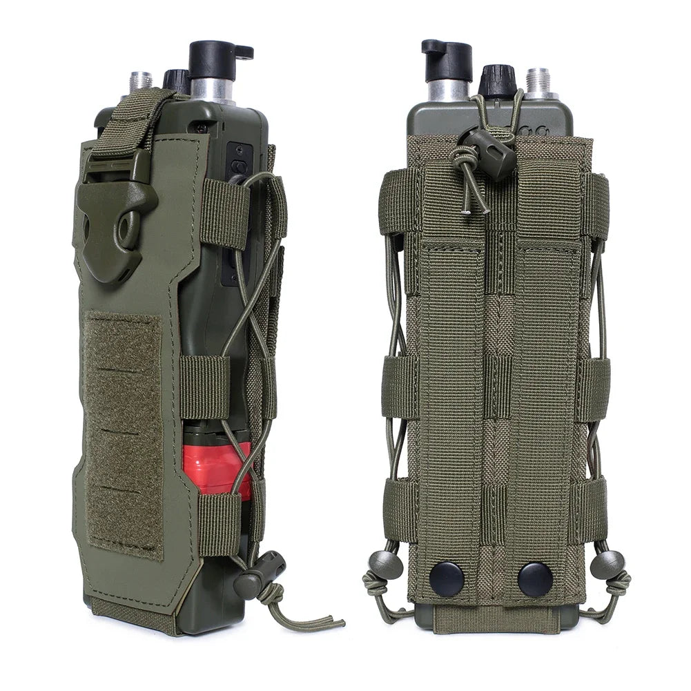 Tactical MOLLE Water Bottle Holder - Military Grade Drawstring Pouch for Outdoor Camping & Hunting