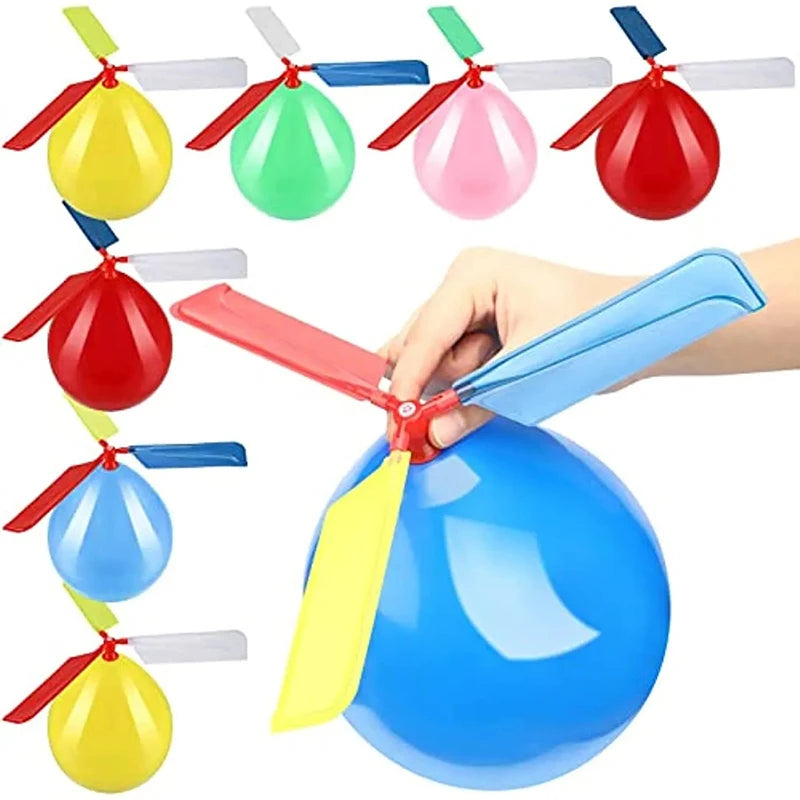 6 Pcs Air Balloon Helicopter Toy - Funny Balloon Ortable Outdoor Helicopter Flying Kids Birthday Party Childrens Day Game