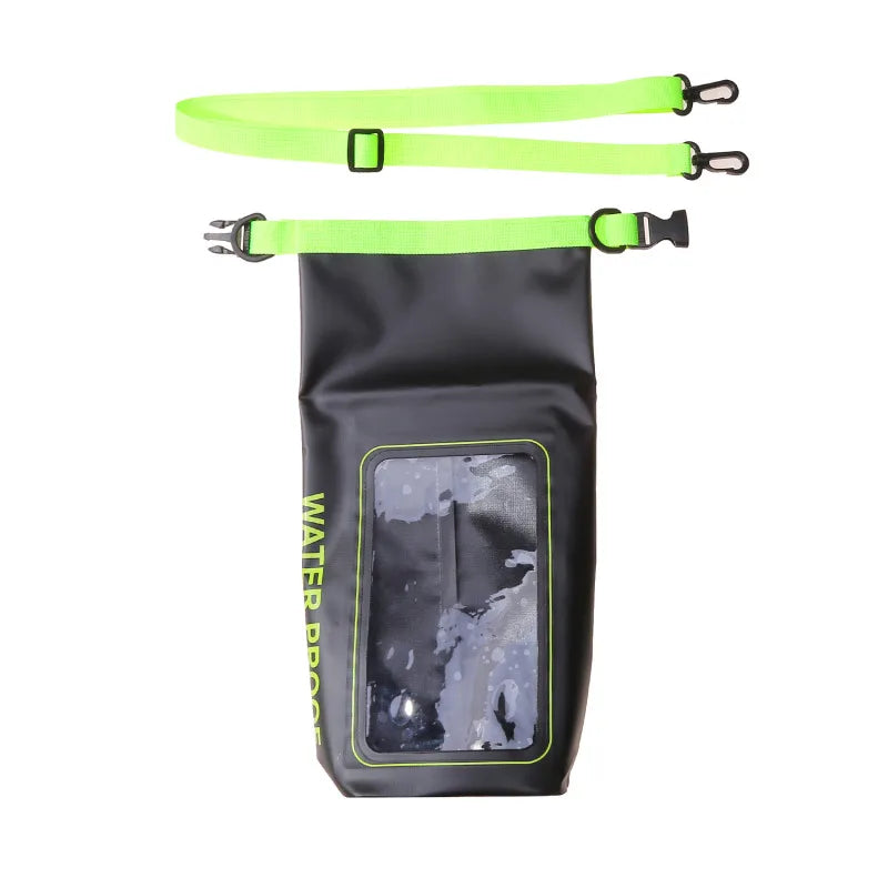 Waterproof PVC Outdoor Dry Bag - 5L & 2L Capacity - Multi-Sport Floating Bag for Swimming, Diving, Kayaking, Rafting & Beach Activities - Crossbody Shoulder Travel Bag for Surfing