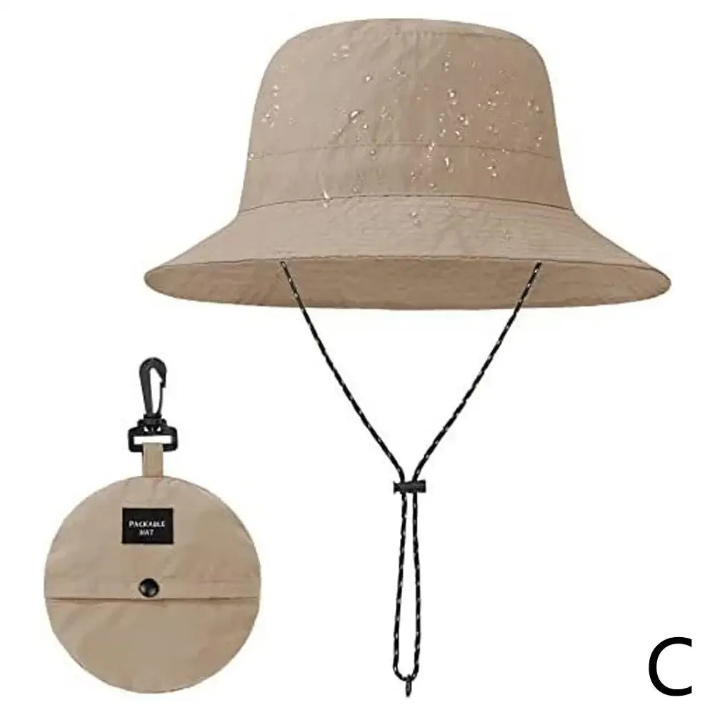Unisex Waterproof Panama Bucket Hat - Anti-UV Sun Protection for Outdoor Camping, Hiking & Mountaineering