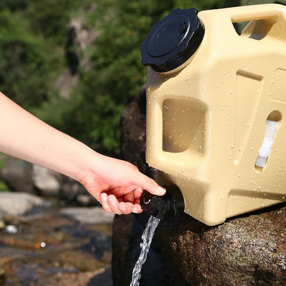 Portable 12L Outdoor Water Tank - Large Capacity Camping Container with Detachable Faucet for Picnic & Travel