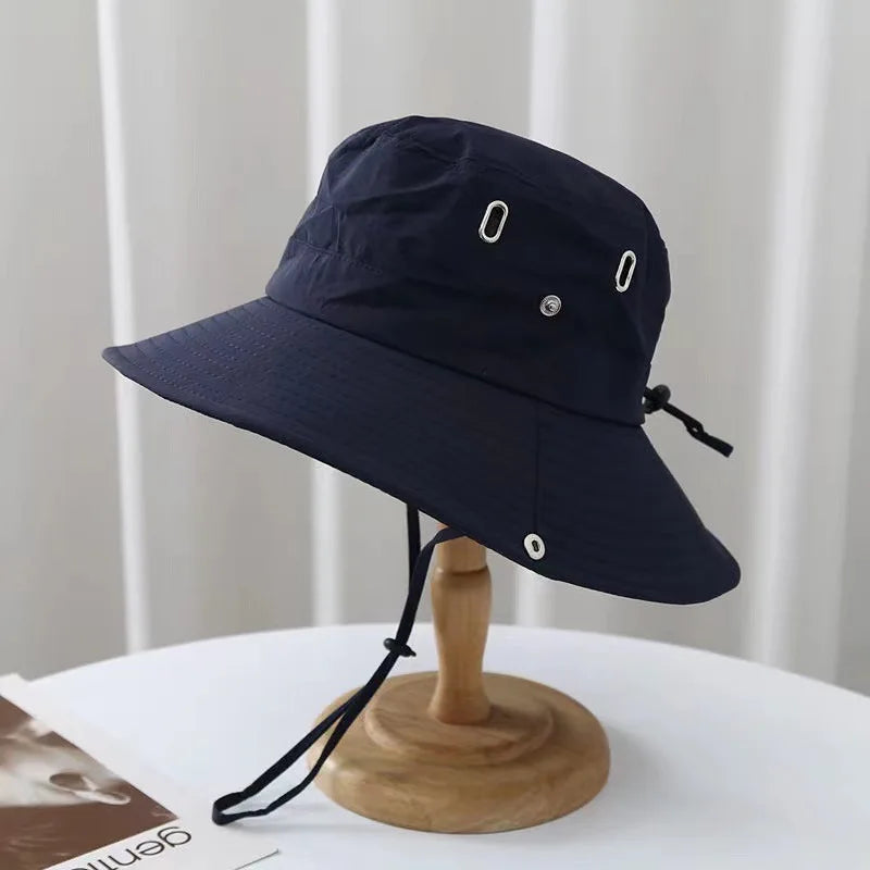 Men's Summer Fisherman Bucket Hat - Wide Brim Sun Protection Cap for Outdoor Activities