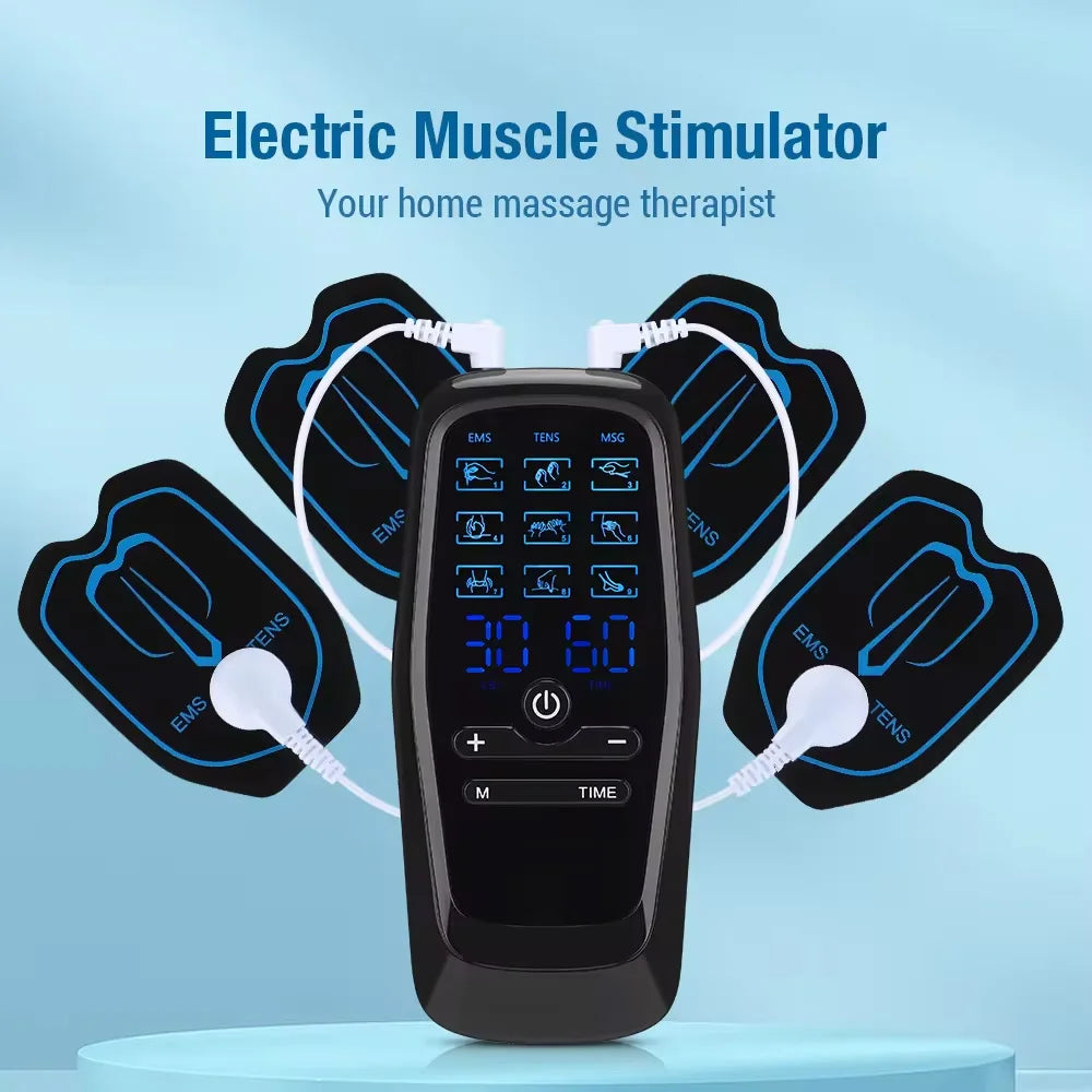 Digital EMS TENS Unit - Electric Muscle Stimulator for Physiotherapy, Acupuncture & Body Massage Therapy with Slimming Functions