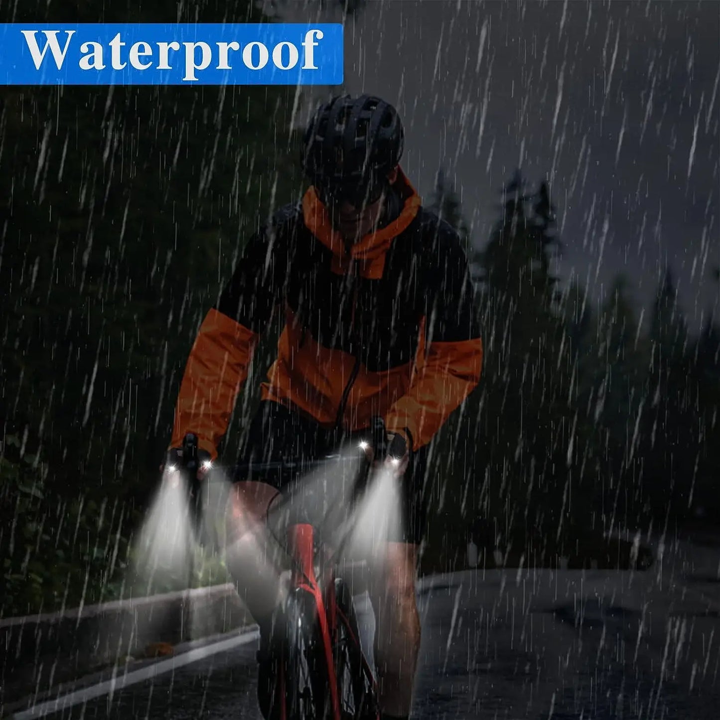 Waterproof LED Fingerless Gloves - Half Finger Flashlight Gloves for Men Women Outdoor Night Fishing Cycling Running