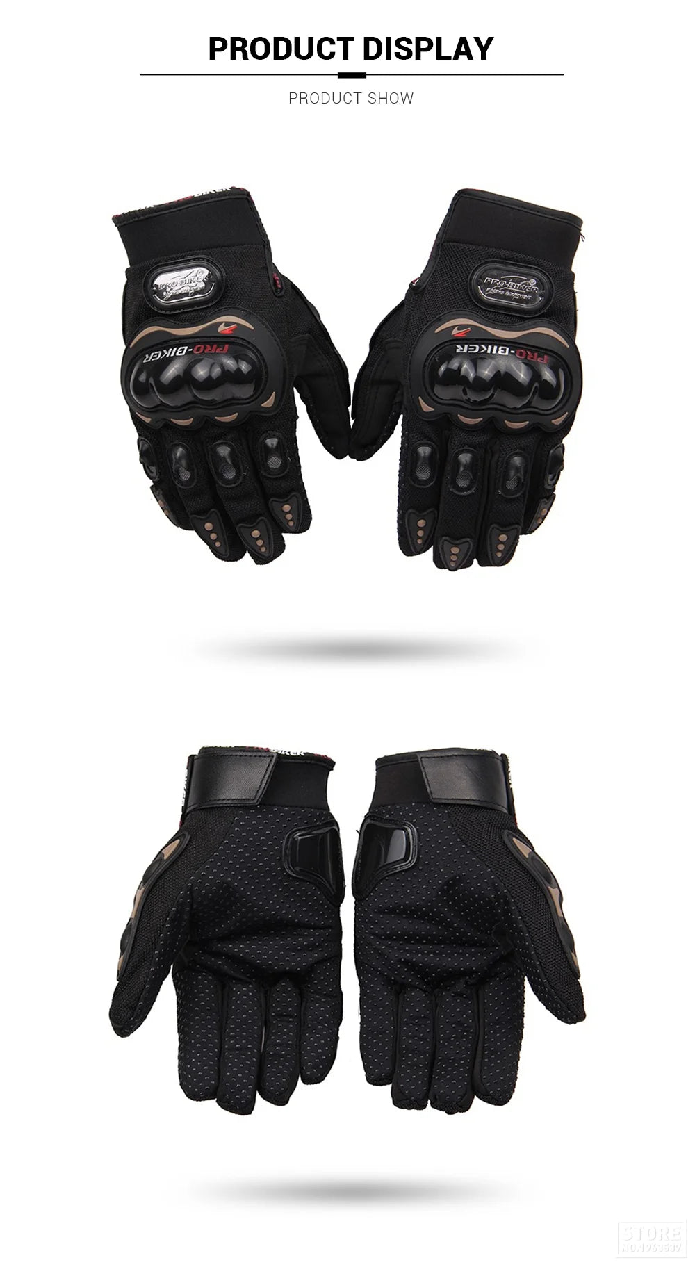 Winter Motorcycle Gloves - Windproof Waterproof Touch Screen Motocross Riding Gloves for Men
