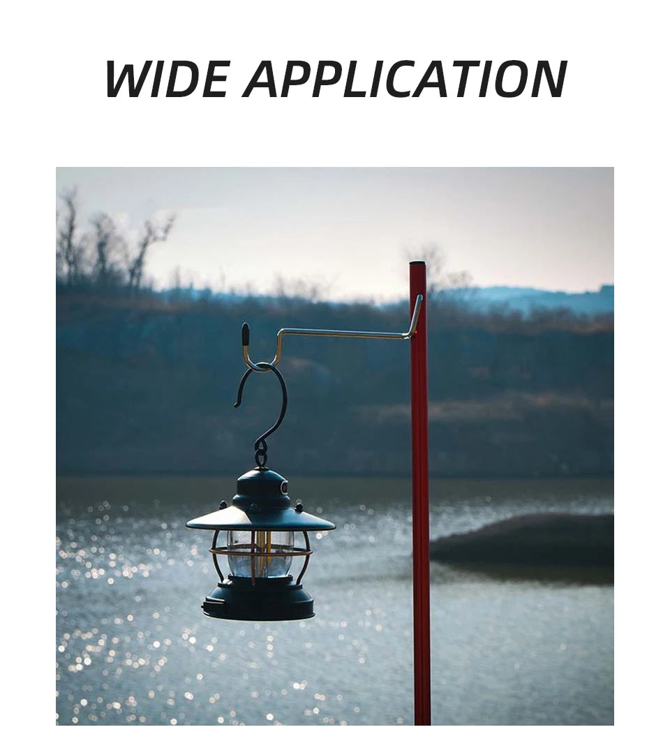 Portable Camping Lantern Stand - Detachable Tabletop Light Holder with Hangers for Hiking & Tourist Equipment