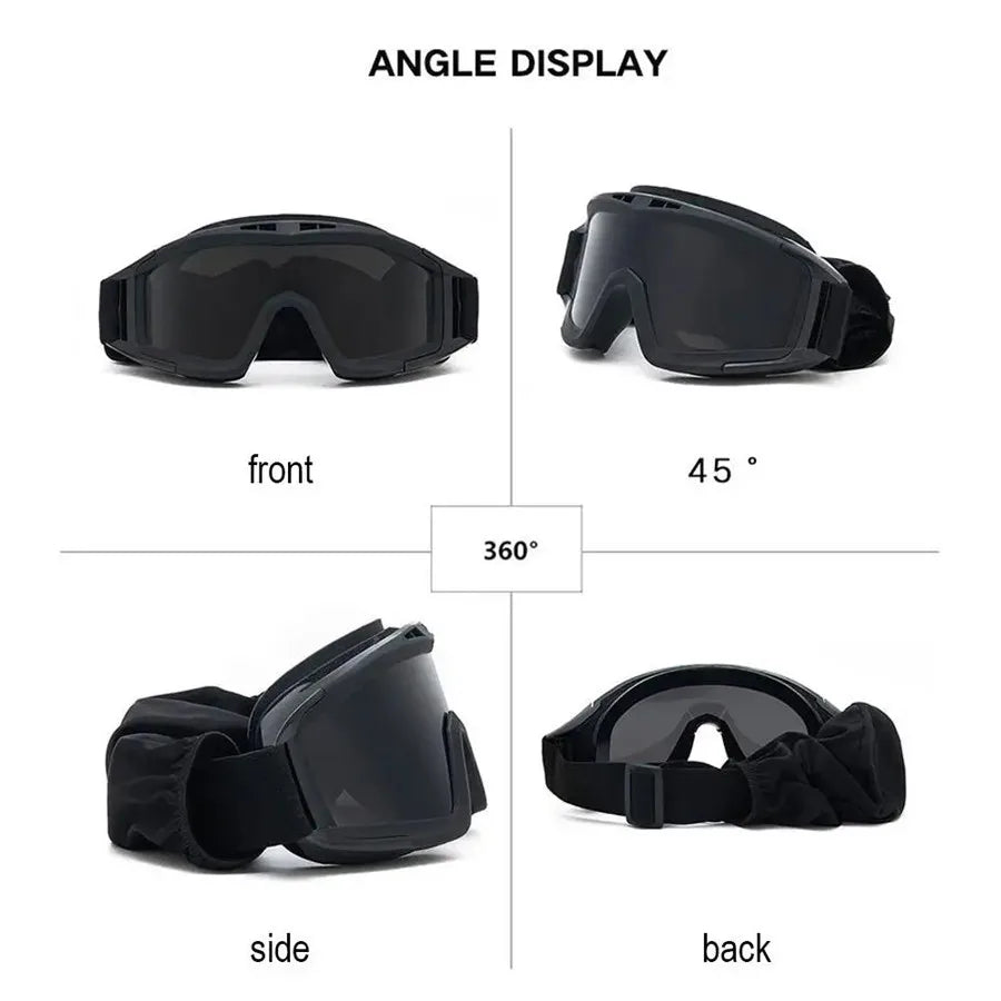 Tactical Anti-Impact Safety Goggles - Explosion Proof Protection for Airsoft, Paintball, Hunting & Mountaineering