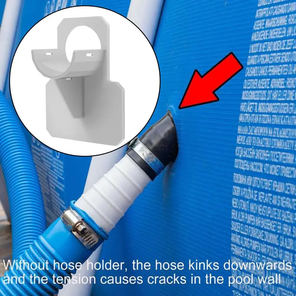 Swimming Pool Hose Support Bracket Set (1-2 Pieces) - Universal Pipe Holder for Intex Above Ground Pools with Tie Clamp Mount - Compatible with 30-38mm Hose Outlets