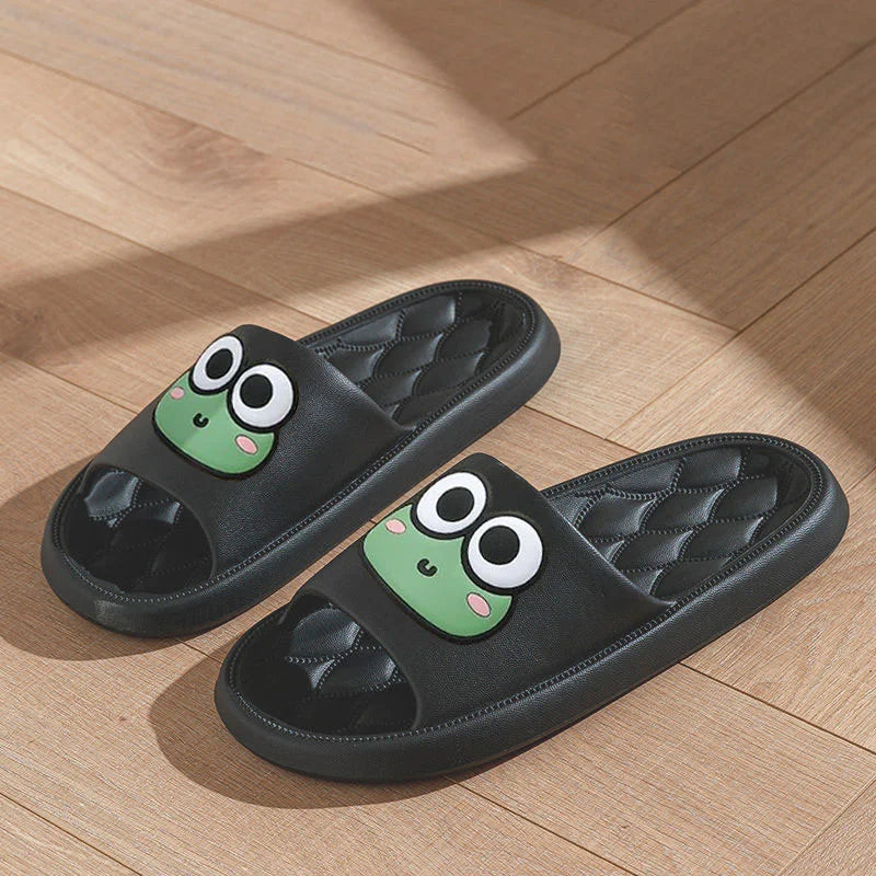 Cartoon Frog Soft Sandals - Anti-Slip Summer Beach Slides for Home & Bathroom