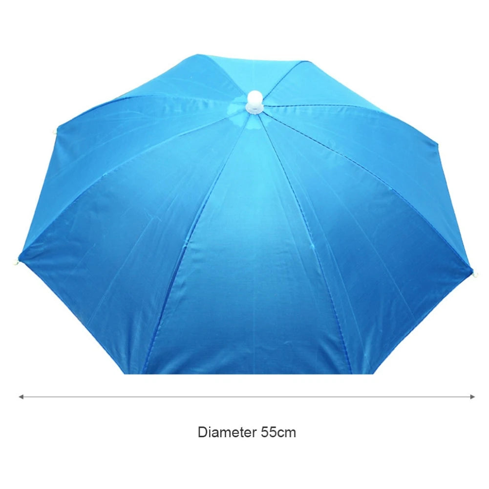 Foldable Umbrella Hat - Waterproof Hands-Free Rain & Sun Protection for Fishing, Camping & Beach (55-95CM Adjustable)