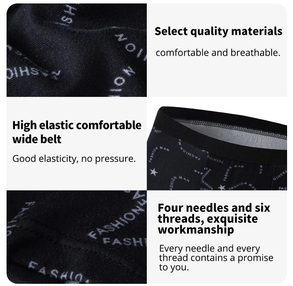 Men's Printed Fashion Boxer Briefs - 4/5 Pack European & American Sizes, Plus Size Comfortable Underwear & Swim Trunks