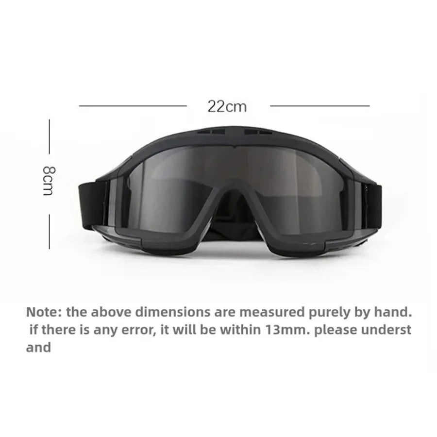 Tactical Anti-Impact Safety Goggles - Explosion Proof Protection for Airsoft, Paintball, Hunting & Mountaineering