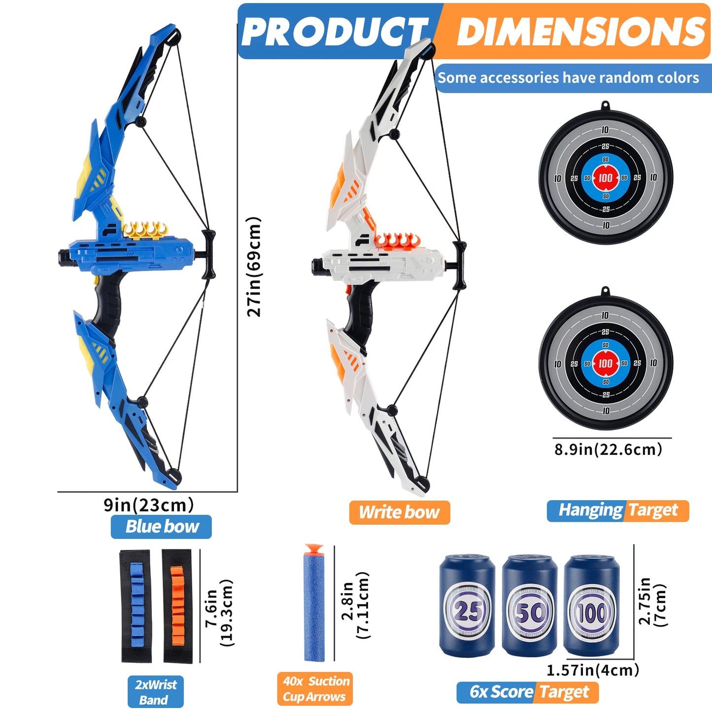 Kids Soft Dart Archery Toy Set with LED Lights