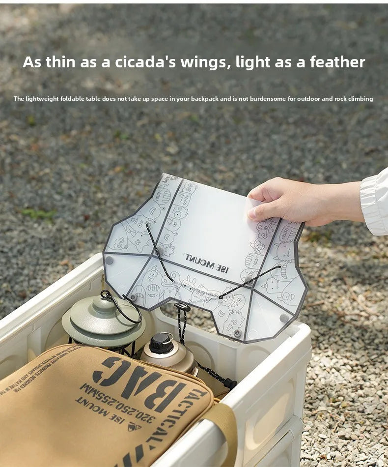 Ultralight Folding Mini Camp Table - 97g Portable PP Camping & Hiking Tray